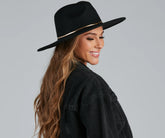 Faux Wool Panama Hat with Snake Chain Band for Effortless Chic Style
