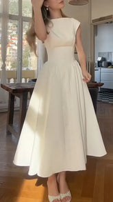 Elegant Lace Hollow Out Midi Dress for Everyday Sophistication