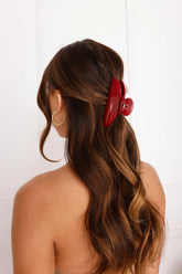 Burgundy Cherry Pop Claw Clip for Effortless Everyday Hairstyles