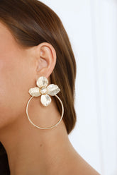 Gold Floral Hoop Earrings for a Playful Tropical Vibe