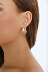 Gold Dangle Earrings with Clear Crystal Details for Whimsical Everyday Sparkle