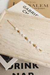Gold Faux Pearl Bracelet with Extender for Timeless Everyday Elegance