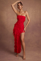 Romantic Maxi Dress with Dramatic Ruffles for Effortless Evening Glamour