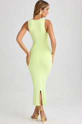 Bodycon Midi Dress with Square Neckline for a Smooth Silhouette