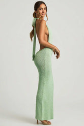 Sheer Bouclé Maxi Dress for Effortless Summer Style