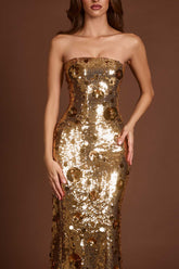 Bold Sequin Maxi Dress with Dramatic Train for Unforgettable Nights