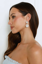 Sparkling Floral Dangle Earrings in 18k Gold Plate for an Elegant Touch