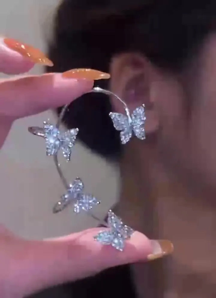 Rhinestone Butterfly Ear Cuffs for a Magical Statement Look