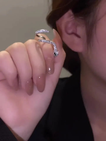 Fierce Rhinestone Snake Stud Earrings for Edgy Glamour & Bold Style