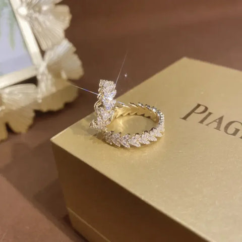 Shimmering Leaf Ear Cuff with Zircon Stones for Effortless Edge