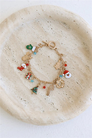 Festive Gold Charm Bracelet for Holiday Magic and Everyday Sparkle