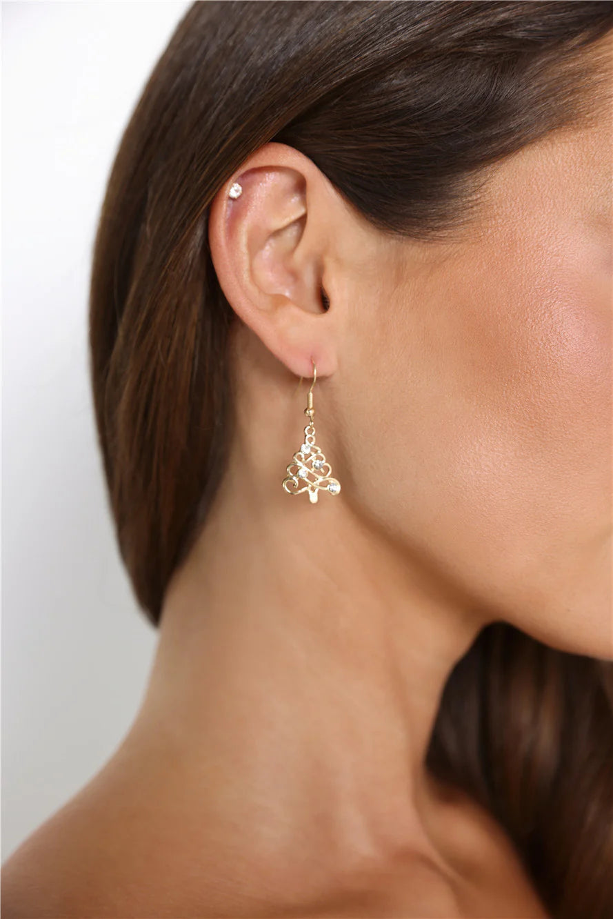 Dazzling Christmas Tree Dangle Earrings for Festive Sparkle