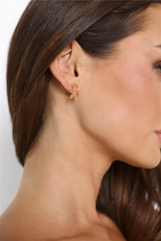 Festive Gold Gingerbread Man Earrings for Holiday Style