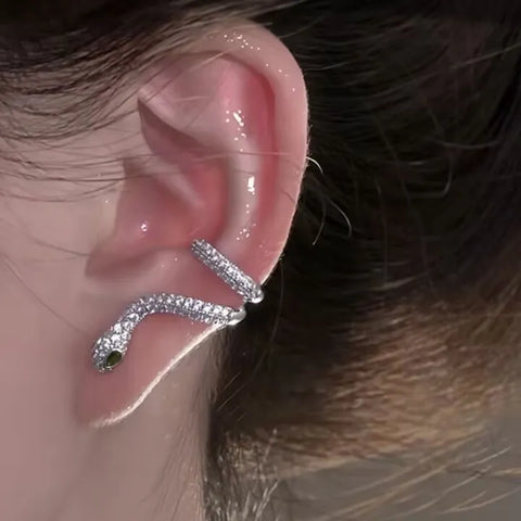 Fierce Rhinestone Snake Stud Earrings for Edgy Glamour & Bold Style