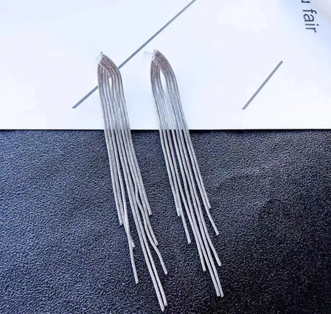 Flowing Long Tassel Earrings for Effortless Boho Style