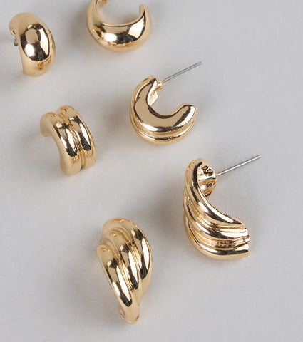 Tiny Gold Hoop Earrings Set for Everyday Glamour and Layering