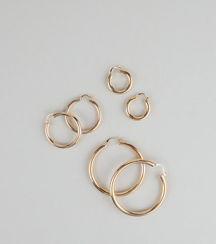 Stackable Hoop Earring Set for Mix and Match Everyday Style