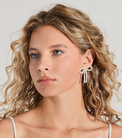 Chic Pearl Bow Earrings for an Elevated Night Out