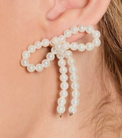 Chic Pearl Bow Earrings for an Elevated Night Out