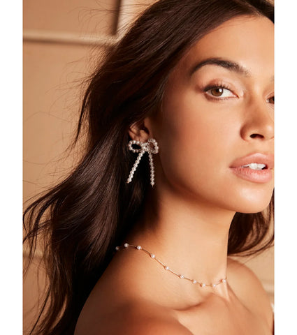Chic Pearl Bow Earrings for an Elevated Night Out