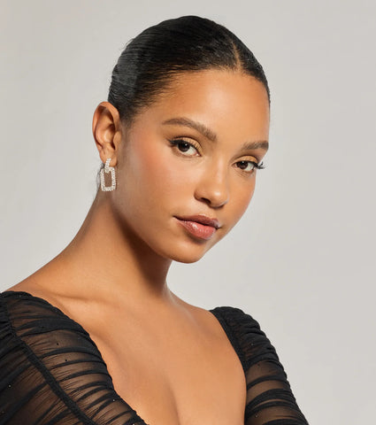 Sparkling Square Drop Earrings for a Touch of Everyday Glamour