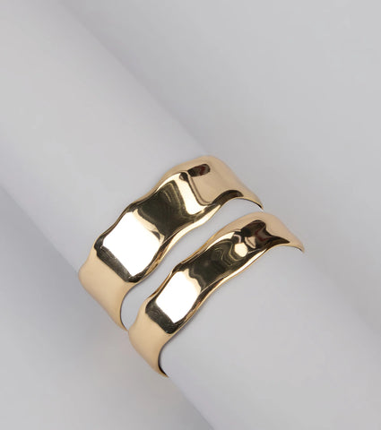 Sculptural Dual Band Cuff Bracelet for Bold Everyday Drama