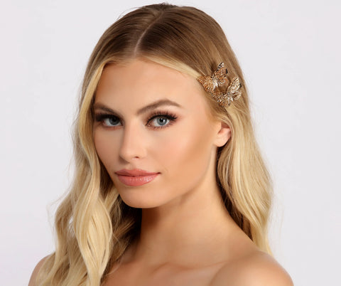 Romantic Gold Butterfly Hair Clips for a Whimsical Everyday Look