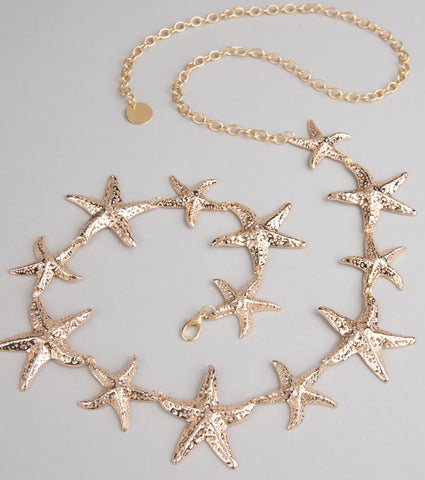 Trendy Starfish Chain Belt for a Mermaid-Core Summer Look