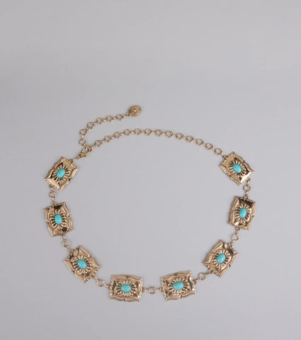 Western Chain Belt with Engraved Conchos for Cowgirl Attitude