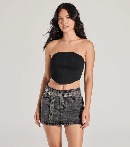 Boho Western Chain Belt with Etched Square Details for Statement Style