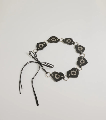 Heart Medallion Faux Leather Belt for Boho Western Style