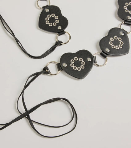 Heart Medallion Faux Leather Belt for Boho Western Style