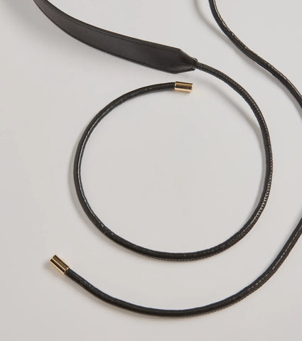 Faux Leather Tie-Front Belt for a Sleek and Polished Look