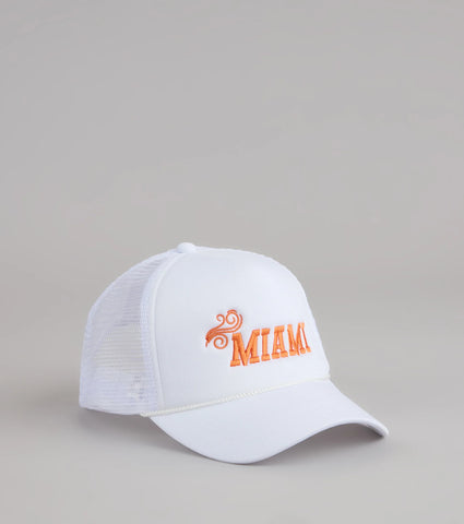 Miami Trucker Hat with Breathable Mesh for Effortless Game Day Style