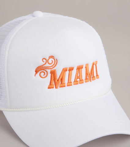 Miami Trucker Hat with Breathable Mesh for Effortless Game Day Style