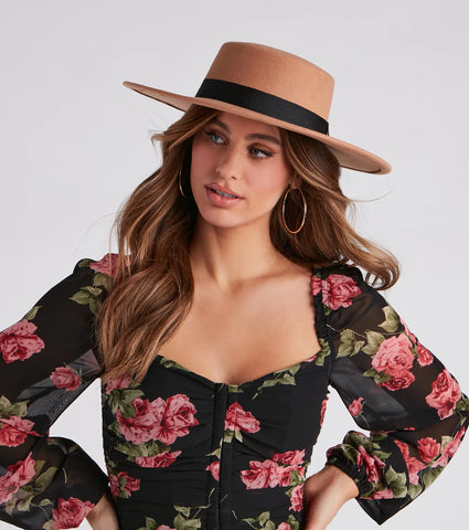 Faux Wool Boater Hat for Effortless Everyday Style