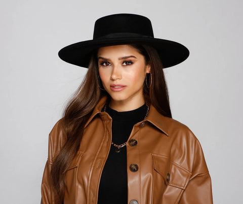 Faux Wool Boater Hat for Effortless Everyday Style