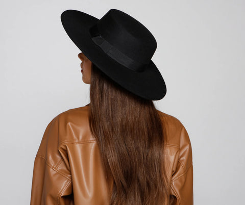 Faux Wool Boater Hat for Effortless Everyday Style