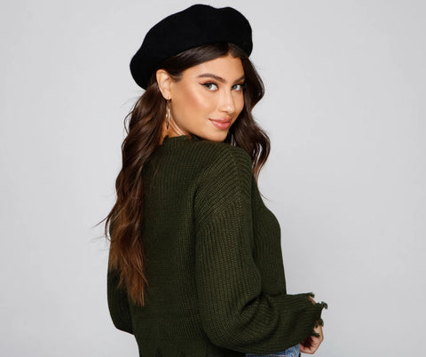 Effortlessly Chic Faux Wool Beret for Timeless Style