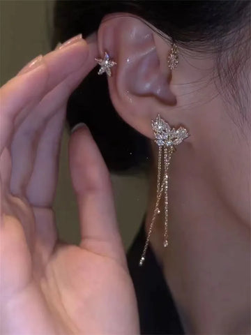 Diamond Tassel Earrings for Effortless Evening Glamour