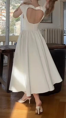 Elegant Lace Hollow Out Midi Dress for Everyday Sophistication