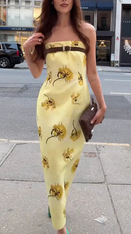 Strapless Floral Maxi Dress for Effortless Summer Style