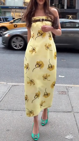 Strapless Floral Maxi Dress for Effortless Summer Style