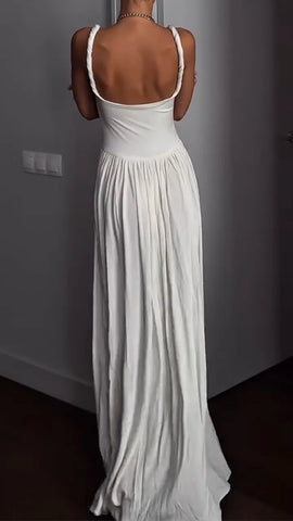 Effortless Elegant Dress with Chic Suspender Detail for Casual Style