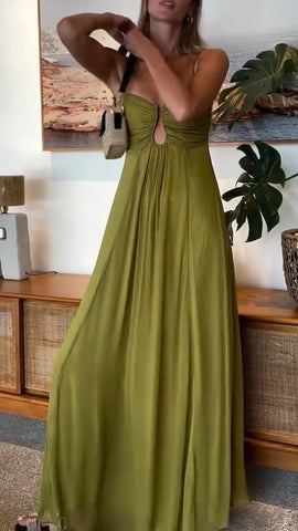 Effortless Elegant Hollow-Out Dress with Adjustable Straps