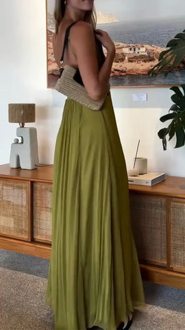 Effortless Elegant Hollow-Out Dress with Adjustable Straps