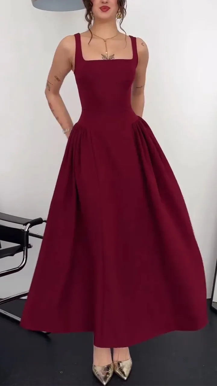 Square Neck Midi Dress for Elegant Everyday Style