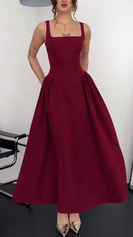 Square Neck Midi Dress for Elegant Everyday Style