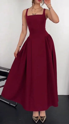 Square Neck Midi Dress for Elegant Everyday Style