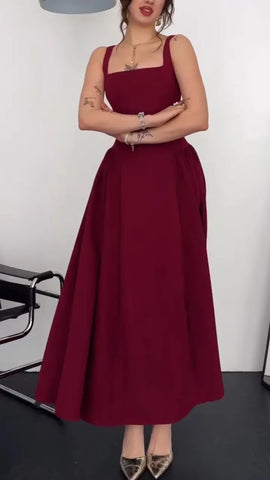 Square Neck Midi Dress for Elegant Everyday Style